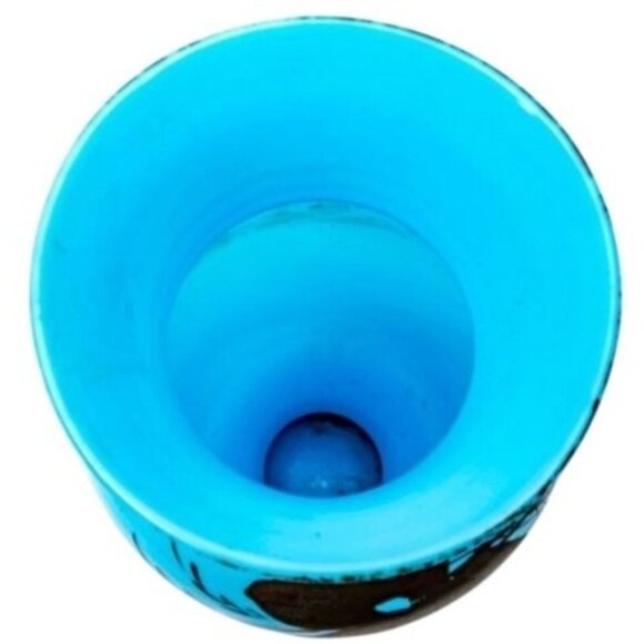 Antique Bristol Blue Hand Blown Glass Vase Victorian Hand Painted Floral - Picture 6 of 8